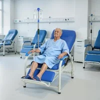 Медицински-стол-за-инфузия-и-вземане-на-кръв-180-кг-облегалка-90-160-стойка-за-системи-поставка-за-крака-и-кошница