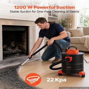 Прахосмукачка-за-пепел-20-л-1200W-двустепенна-филтрация-с-HEPA-филтър-метален-маркуч-1-2-м-функция-духалка