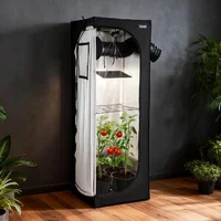 Комплект-за-отглеждане-на-растения-60x60x180-см-палатка-с-LED-лампа-100-W-пълен-спектър-и-вентилация-452-м³-ч-600D-милар