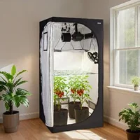 Комплект-за-отглеждане-на-растения-100x100x200-см-палатка-с-LED-лампа-320-W-пълен-спектър-и-вентилация-198-м³-ч-600D-милар
