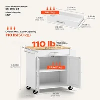 Кухненски-остров-на-колела-79-5-см-бял-с-чекмедже-шкаф-поставка-за-подправки-и-релса-за-кърпи