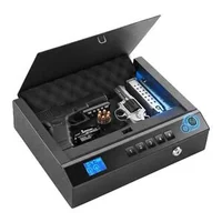 Биометричен-сейф-за-къси-оръжия-с-Bluetooth-за-2-оръжия-и-2-пълнителя-4-начина-за-достъп-стомана-Q235-осветление-черен