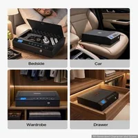 Биометричен-сейф-за-къси-оръжия-с-Bluetooth-за-2-оръжия-и-2-пълнителя-4-начина-за-достъп-стомана-Q235-осветление-черен