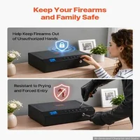 Биометричен-сейф-за-къси-оръжия-с-Bluetooth-за-2-оръжия-и-2-пълнителя-4-начина-за-достъп-стомана-Q235-осветление-черен